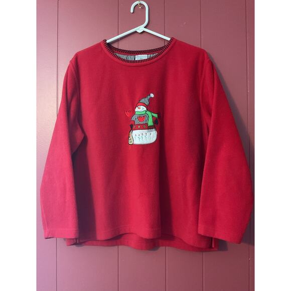 Jenny Buchanan Fleece Snowman & Cardinal Sweatshirt Large 90’s - Picture 6 of 9